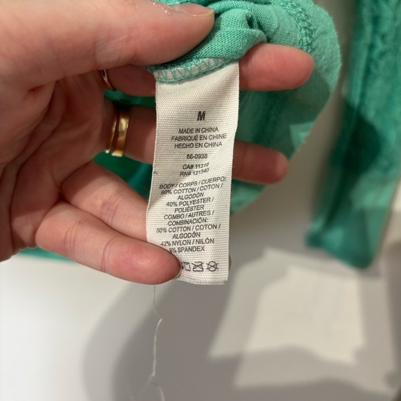 🎉4/30$🎉 Vintage Y2K Garage Green Ribbed Long Sleeve Blouse – Medium 💚 - Picture 4 of 5